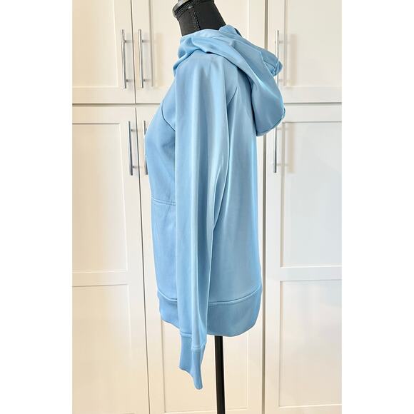 Under Armour Hoodie Loose ColdGear Women's Sz S Fleece Lined Light Blue Big Logo - Picture 3 of 11